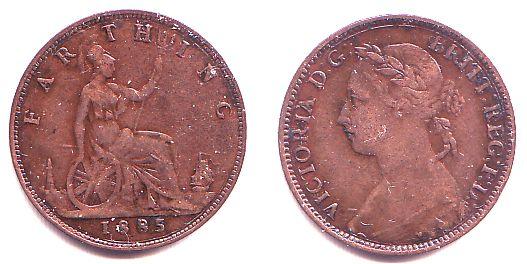Foto Großbritannien England 1 Farthing 1885