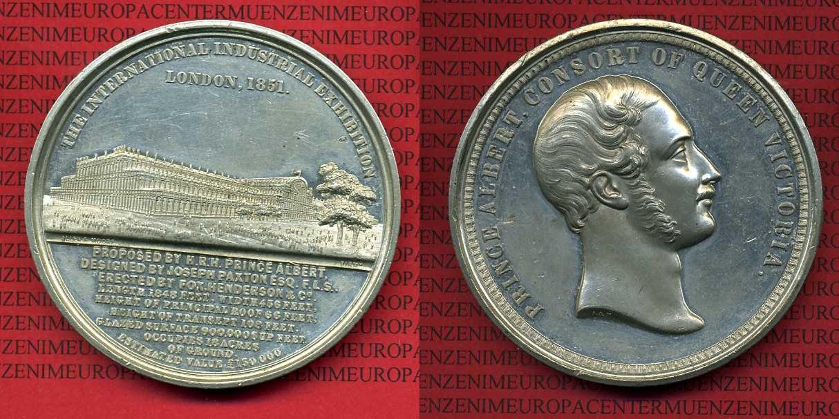 Foto Großbritannien Große Zinn Medaille 1851