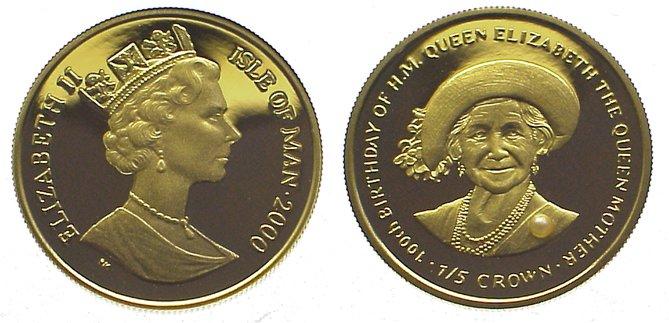 Foto Großbritannien-Isle of Man 1/5 Crown Gold 2000