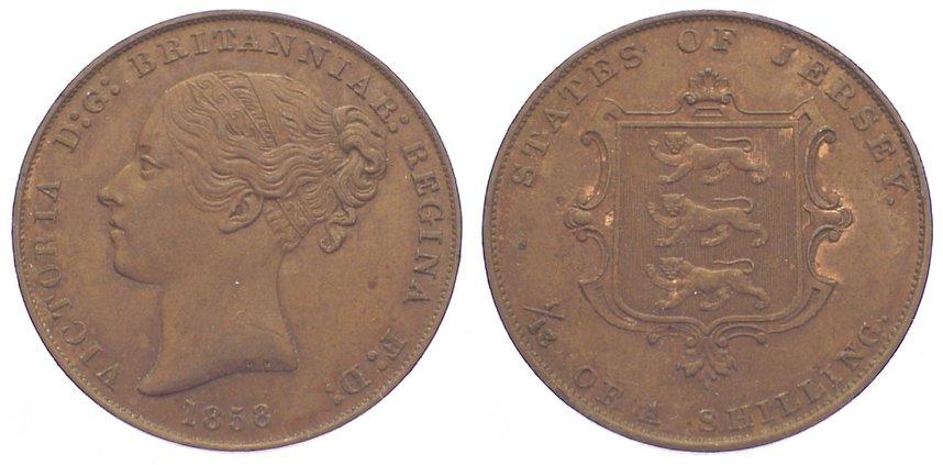 Foto Großbritannien-Jersey Cu 1/13 Shilling 1858