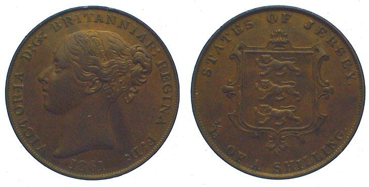 Foto Großbritannien-Jersey Cu 1/13 Shilling 1861