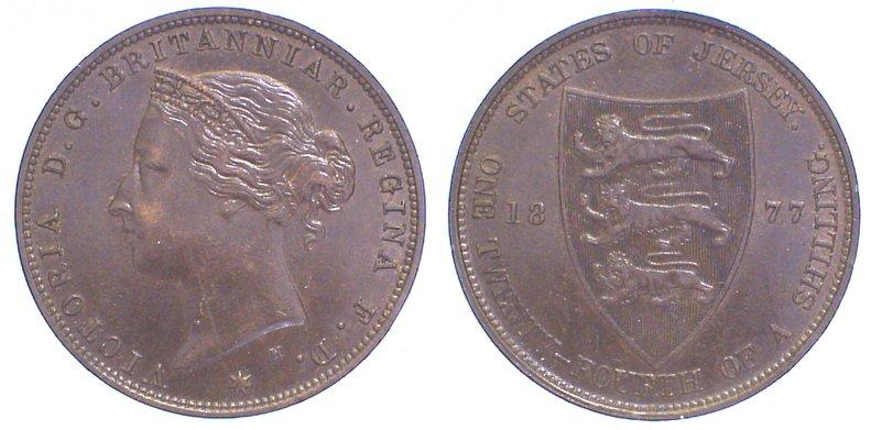 Foto Großbritannien-Jersey Cu 1/24 Shilling 1877