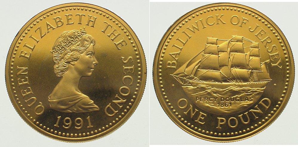 Foto Großbritannien-Jersey Pound Gold 1991