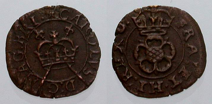 Foto Großbritannien Kupfer Rose farthing 1625-1649