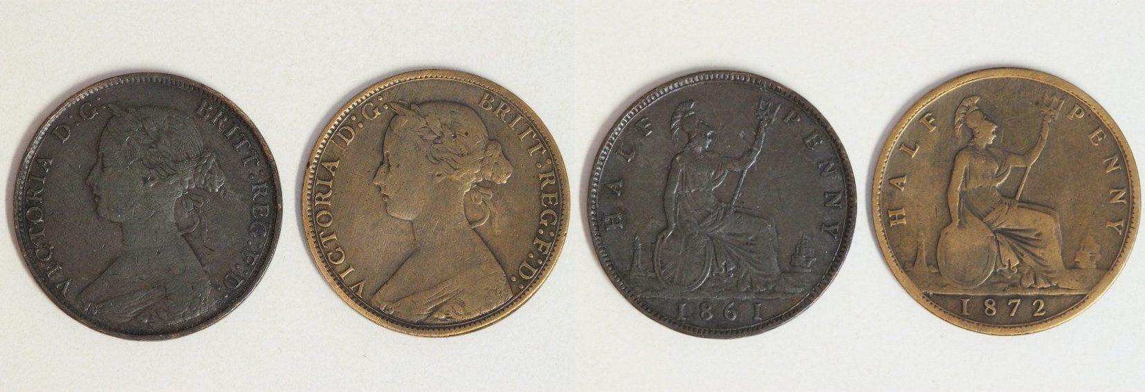 Foto Großbritannien Lot 1/2 Penny 1861/72