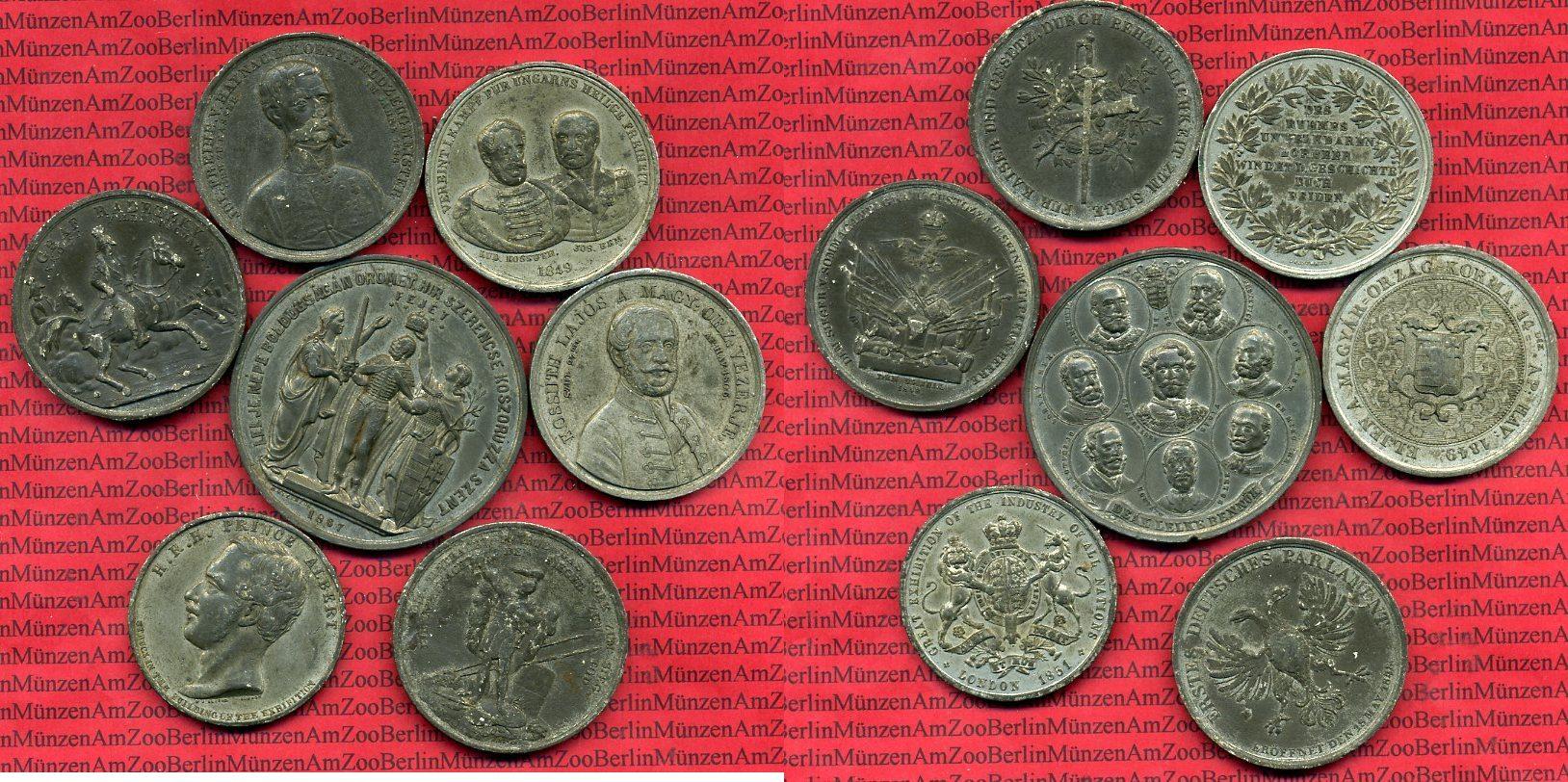 Foto Großbritannien lot von 7 Zinn Medaillen 1849 ff