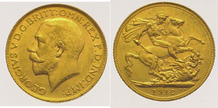 Foto Großbritannien Sovereign Gold 1912