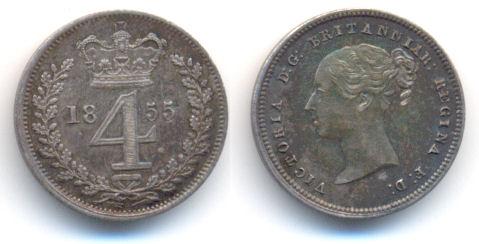 Foto Grossbritannien: Victoria, 1837-1901 Fourpence 1855