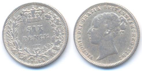 Foto Grossbritannien: Victoria, 1837-1901 Six Pence 1874