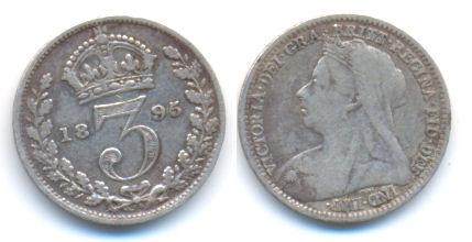 Foto Grossbritannien: Victoria, 1837-1901 Three Pence 1895