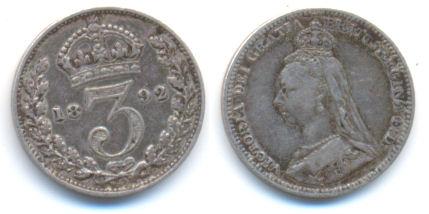 Foto Grossbritannien: Victoria, 1837-1901 Three Pence 1897