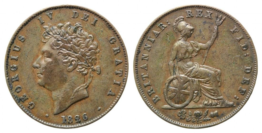 Foto Grossbritannien, Halfpenny 1826 (Kupfer)