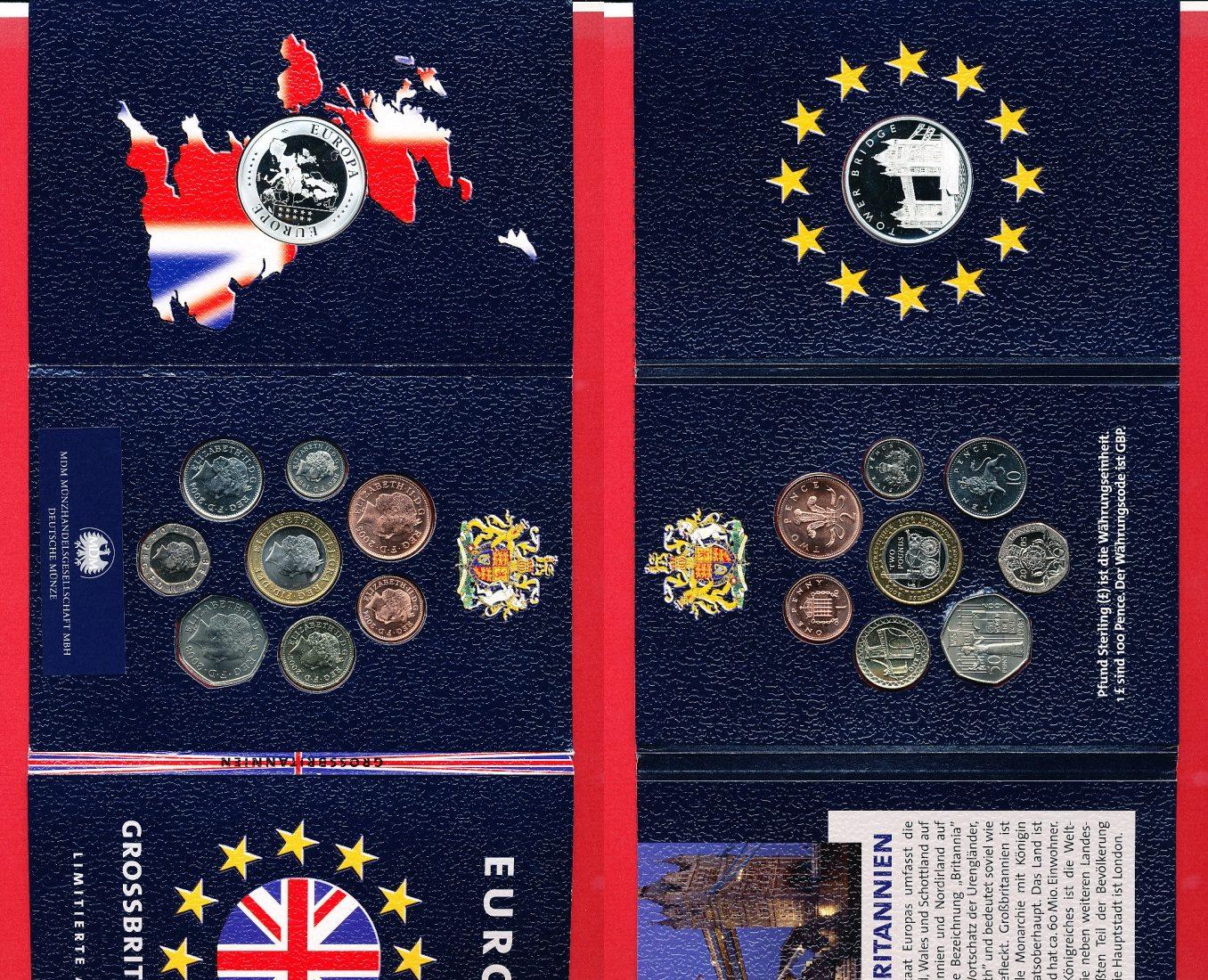 Foto Grossbritannien Pfund Sterling Kursmünzensatz verschiedene