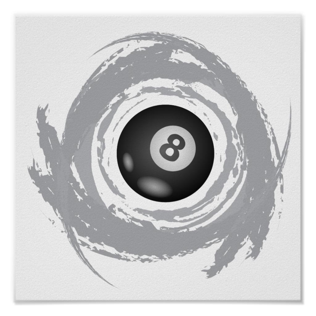 Foto Grunge agradable de la circular del billar Posters