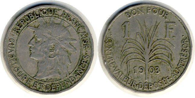 Foto Guadeloupe 1 Franc 1903