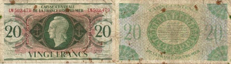 Foto Guadeloupe 20 Francs 1944