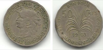 Foto Guadeloupe Island - French - 50 Centimes - 1903 - 00238