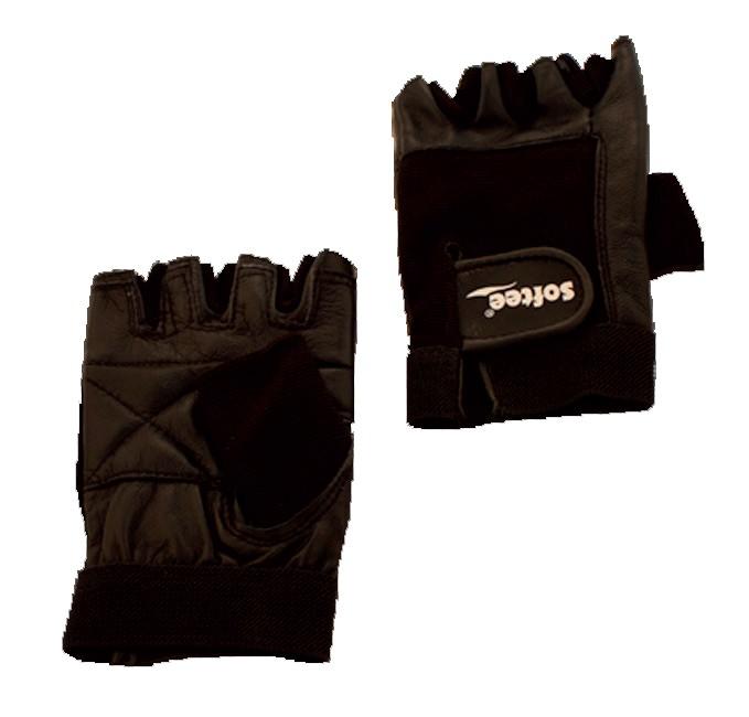 Foto Guante de fitness piel negra softee gimnasio