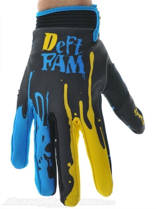 Foto Guantes MX Deft Family Catalyst 2 Dipped azul amarillo