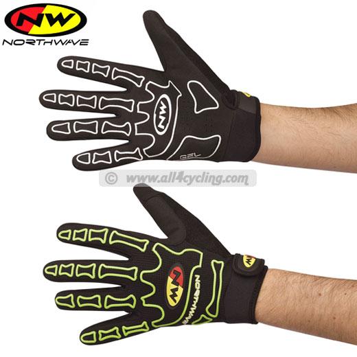 Foto Guantes Northwave Skeleton Long - Negro/Amarillo