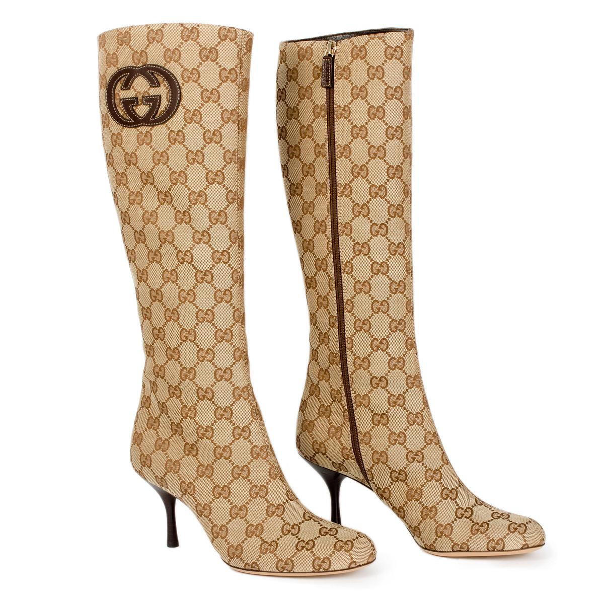 Foto Gucci Beige GG Print High Heel Boot