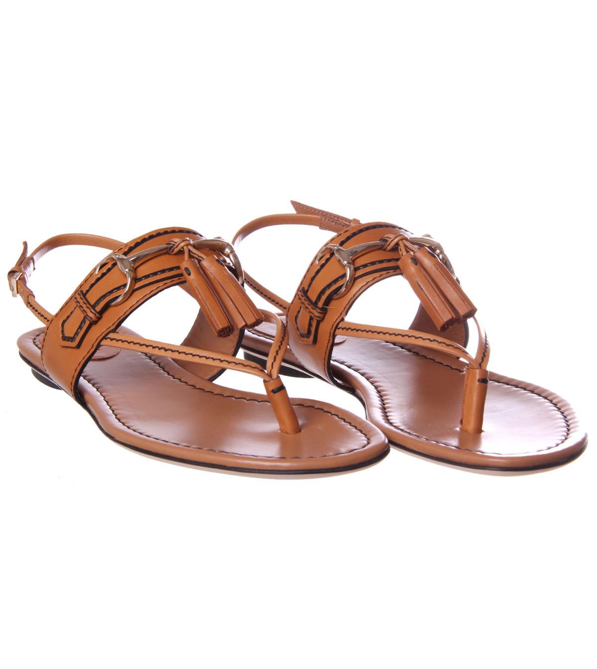Foto Gucci Beige Leather Flat Sandal