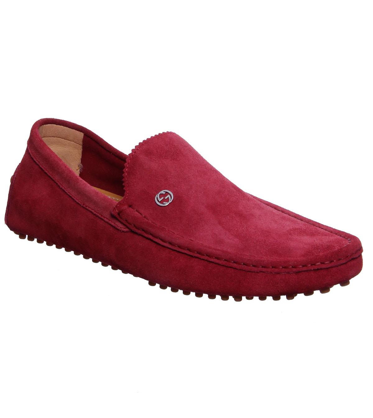 Foto Gucci Cherry Red Suede Driving Shoe