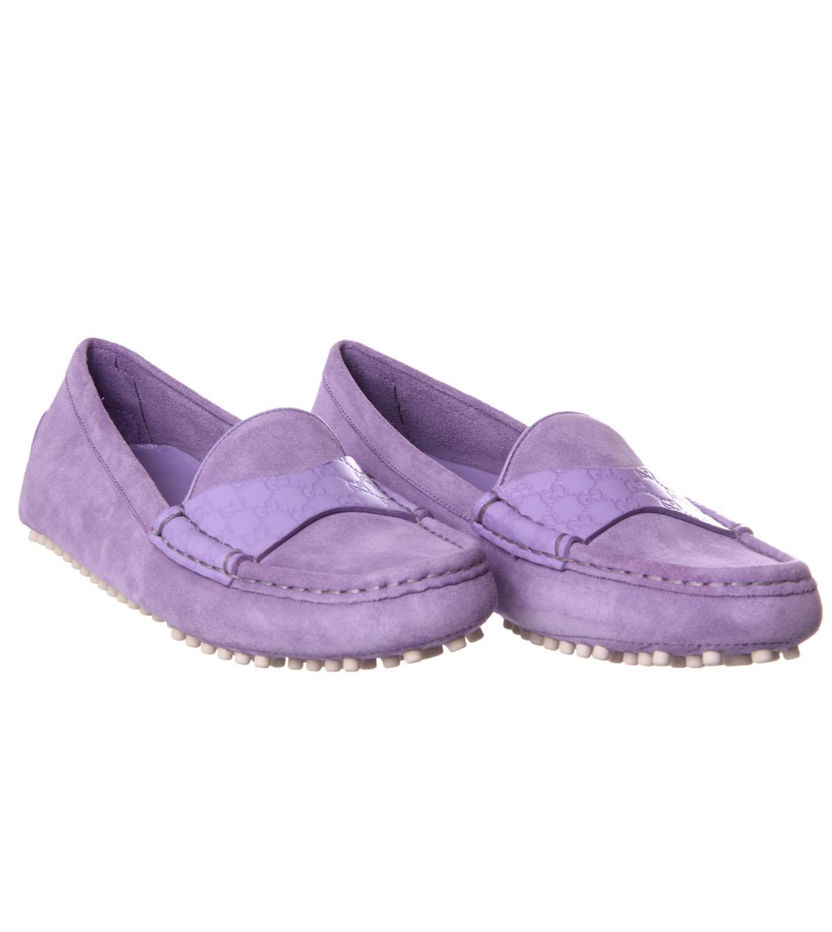 Foto Gucci Lilac Soft Suede Moccasin-UK 6