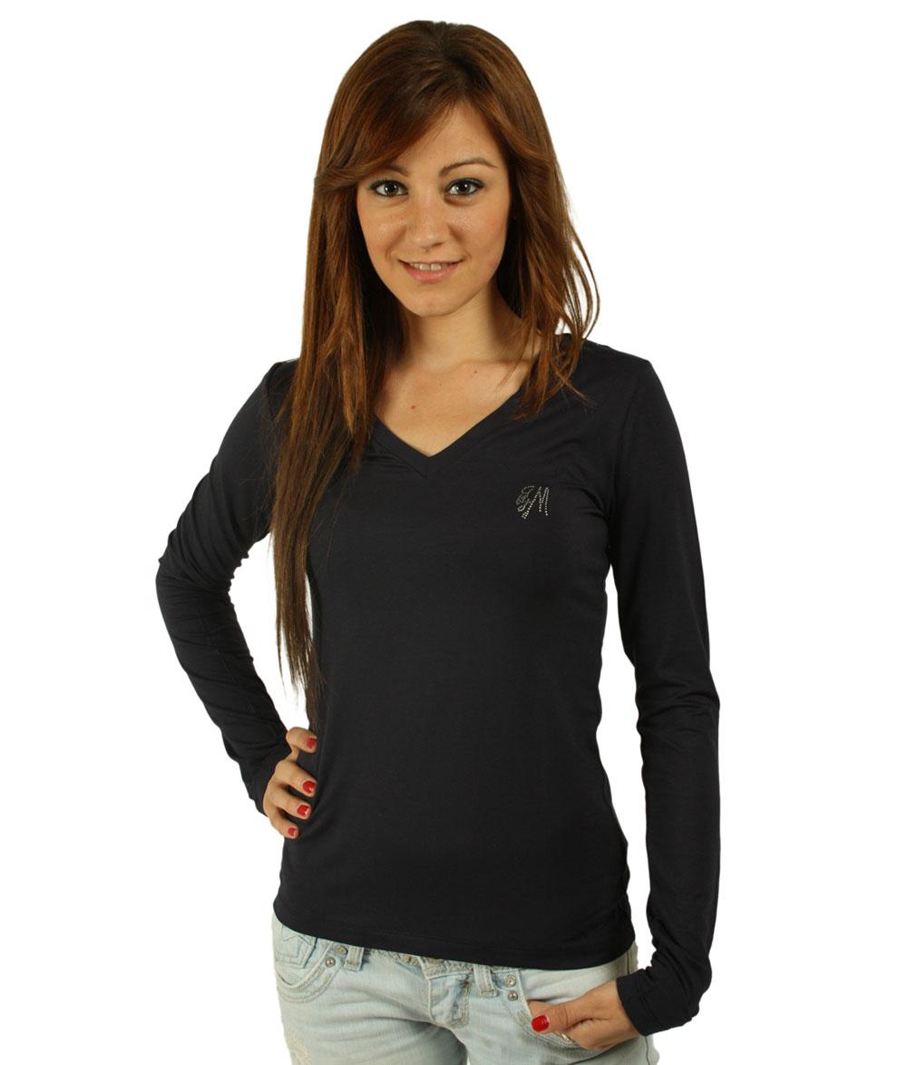 Foto GUESS manga larga azul marino guess Camisetas Mujer