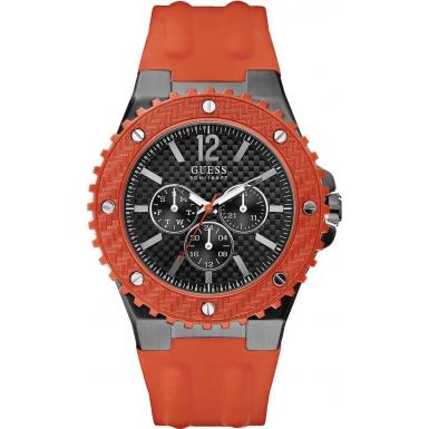 Foto Guess Mens OVERDRIVE Orange Watch Model Number:W11619G4