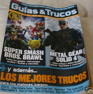 Foto Guia Super Smash  Bros + Metal Gear 4      Impecable