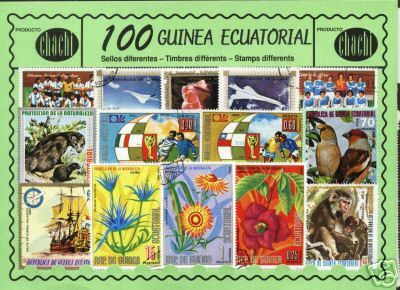 Foto Guinea Ecuatorial Equatorial Guinea 100 Sellos Usados Diferentes