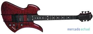 Foto guitarra bc rich mockingbird st rojo transparente
