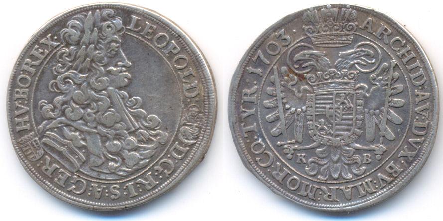 Foto Habsburg: Leopold I , 1657-1705 1/2 Taler 1703 Kb