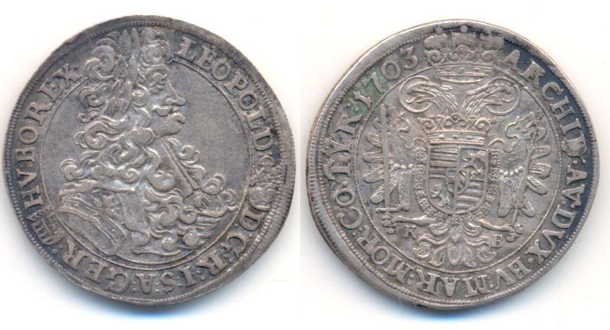 Foto Habsburg: Leopold I , 1657-1705 Halbtaler 1703 Kremnitz