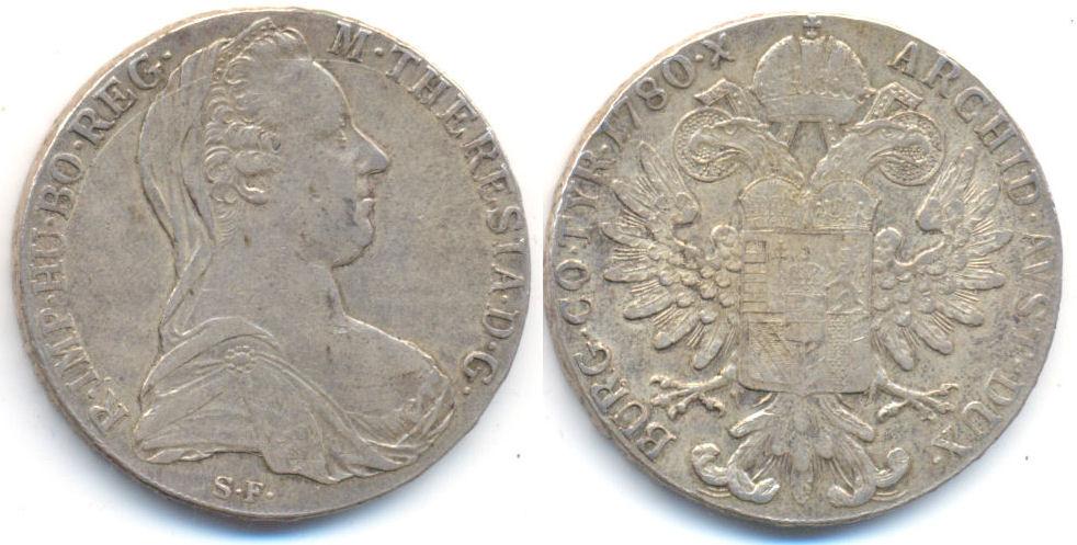 Foto Habsburg: Maria Theresia, 1740-80 Taler Günzburg 1780 Sf