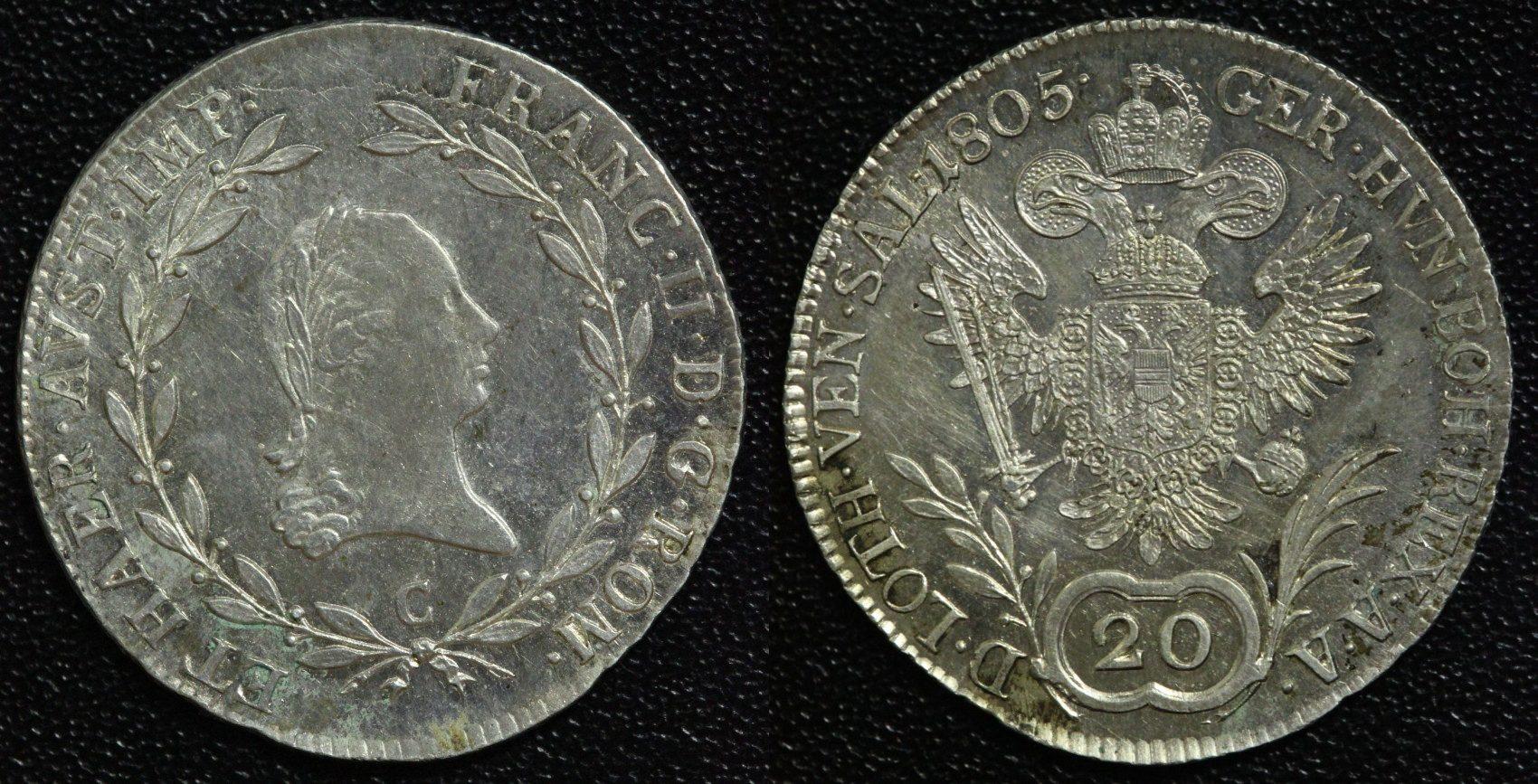 Foto Habsburg 20 Kreuzer 1805 C