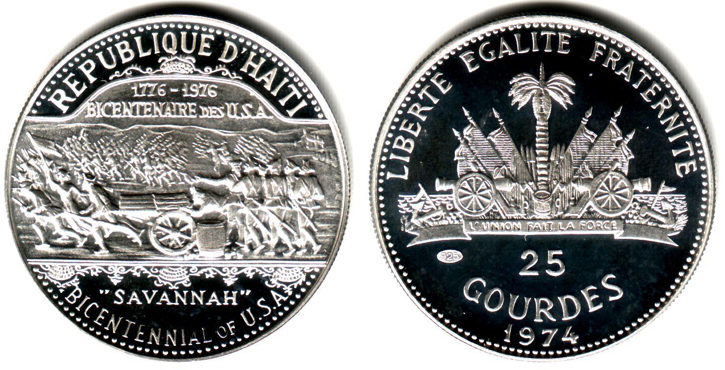Foto Haiti 25 Gourdes 1974