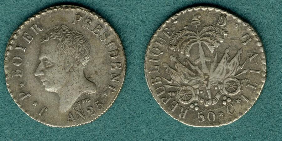 Foto Haiti 50 Centimes An 25/1828