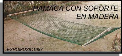 Foto Hamaca Con Soporte En Madera / Outdor Montaña Caza Camping Pesca Militar