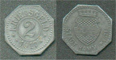 Foto Hamm/Westfalen 2 Pfennig 1917