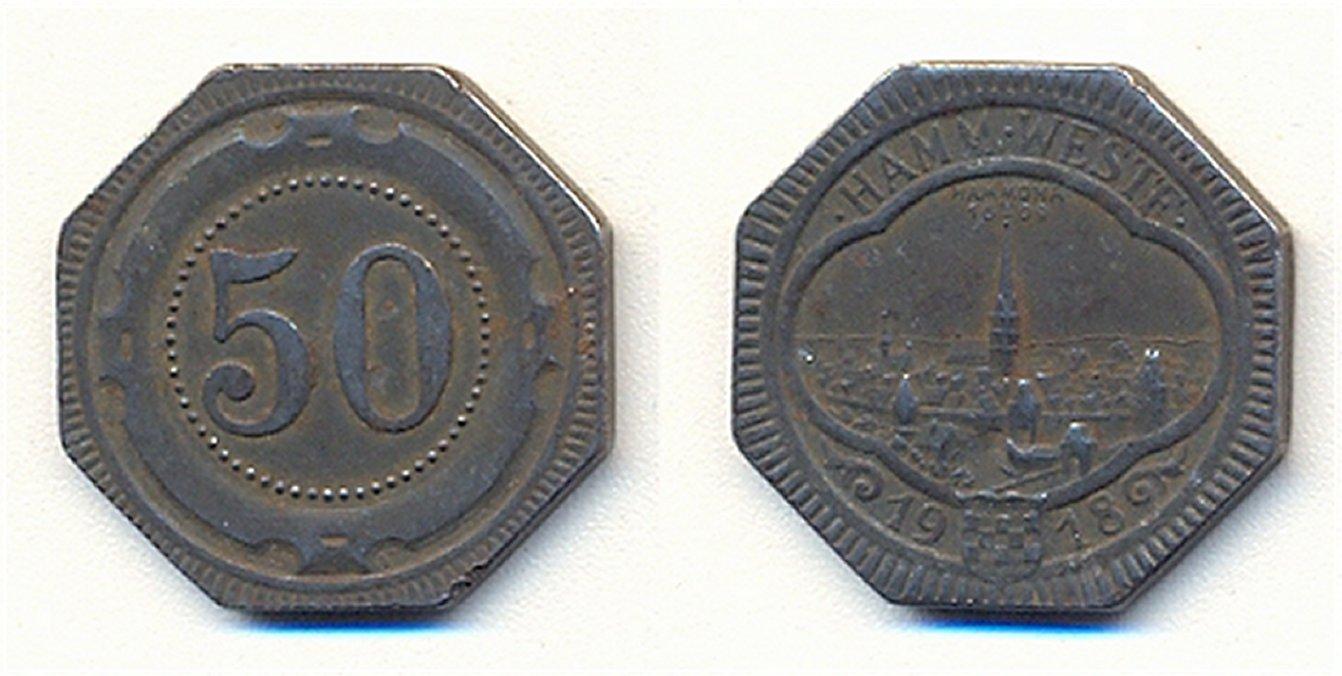Foto Hamm/Westfalen 50 Pfennig 1918