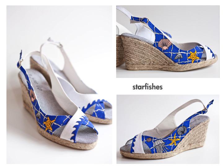 Foto Hand drawn shoes Starfishes, unique!!
