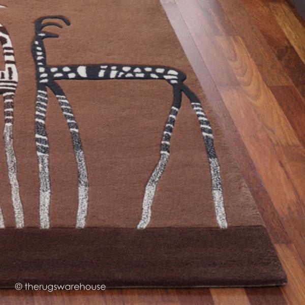 Foto Handmade Kalahari Antelope Wool Brown Rugs