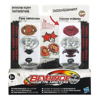 Foto Hasbro Beyblade Metal Master 2 pack Poison Fury Showdown - Set de 2 peonzas Beyblade con lanzadores, colores variados