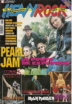 Foto Heavy Rock N� 159  Spanish Mag 2008-pearl Jam-kiss-iron Maiden-metallica