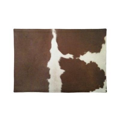 Foto Hereford Brown y falso zurriago blanco Placemat Manteles Individuales