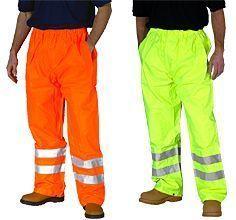 Foto High Visibility Waterproof Warning Trousers - Yellow