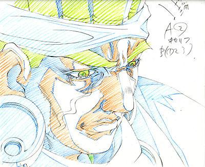 Foto Hirohiko Araki - Jojo's Bizarre Adventure Dibujo Layout Original / Anime 90's.
