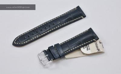 Foto Hirsch Viscount Alligator 20mm Dark Blue 100m Water-resistant  Watch Straps